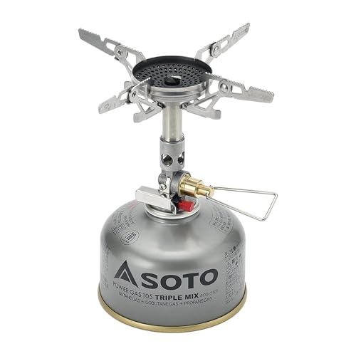 SOTO WindMaster Canister Stove with 4Flex for Windy Weather - Lightweight and Durable Backpacking Camp Stove, Compact Port...