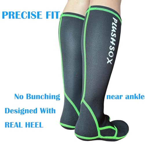PLUSHSOX Premium Long Neoprene Wet Wading socks, no Bunching at Ankle, Wader Sock for Surfing Diving Fly Fishing, Gift Socks