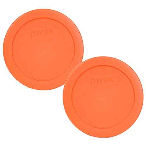 Pyrex 2 Cup Round Storage Cover #7200-PC for Glass Bowls (2, Orange)