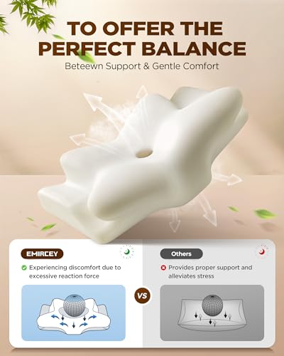 Dream Without Pain Cervical Neck Pillow for Sleeping, Ergonomic Side Sleeper Pillows for Adults, Cooling Orthopedic Pillow...