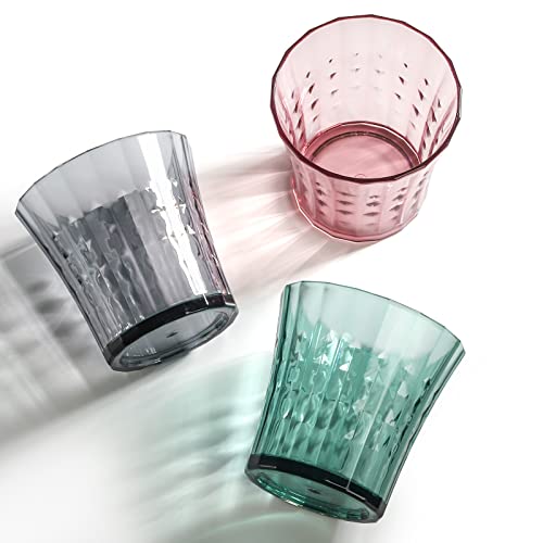 AVLA 12 Pack Plastic Water Tumblers, 10 OZ Unbreakable Acrylic Drinking Glasses, Transparent Reusable Juice Wine Cup, BPA-...