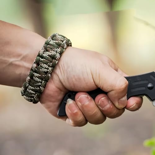 Multifunctional Braided Bracelet - Survival Wrist Rope with Whistle and Compass, Emergency Gear for Outdoor Adventures