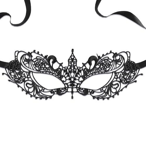 UOUYOO Black Masquerade Mask for Women Lace Eye Mask for Party Prom Ball Costume