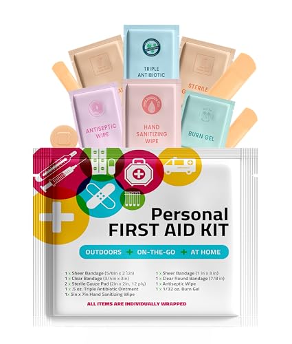 Portable Travel Size First Aid Kit - Perfect for Home, Office, Car, School, Business, Travel, Hiking, College, and Outdoor...