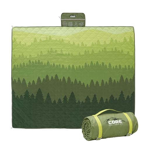 CORE Outdoor Weighted Blanket | Packable Waterproof Picnic Blanket, Beach Mat, Tent Camping Rug, & Stadium Blanket | Large...