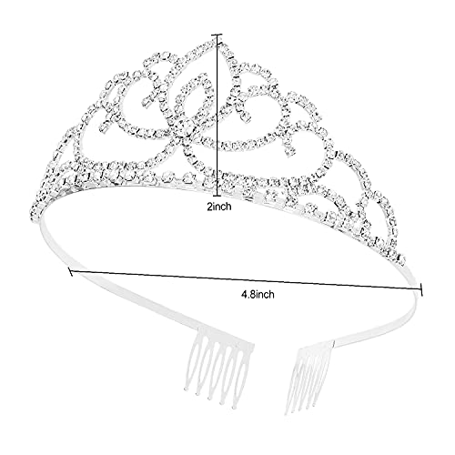 FASOTY Silver Tiara Crystal Crown with Combs Elegant Princess Tiaras and Crowns for Women Girls Rhinestone Headband for Br...