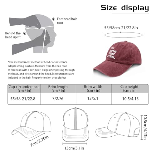 Rogany It's a Good Day to Drink at a Pool caps Cowboy hat Mens Golf hat Gifts for Men Golf Hat