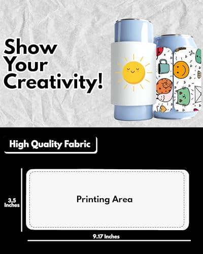 PartyPrints 25 Pack White Blank Slap Wrap Neoprene Can Cooler Sleeves, Customizable Bulk Sublimation Slap Can Coolers, Ext...