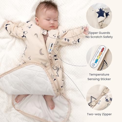 kaiya baby Unisex Sleeping Bag for Babies and Toddlers 2.5 Tog Sleep Sack, Long Sleeve Sleep Sack, Wearable Blanket Baby