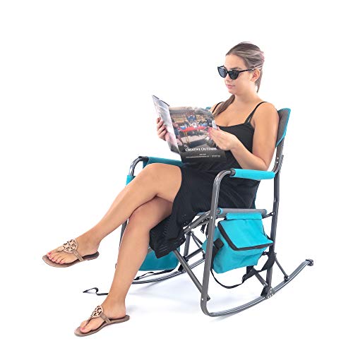 Creative Outdoor Collapsible Folding Rocking Director Chair | Camping Picnic Beach & Patio