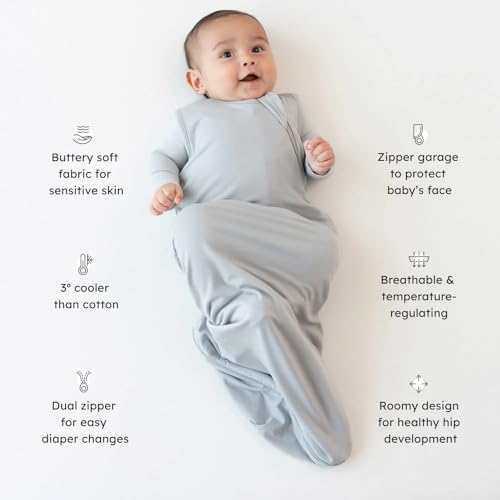KYTE BABY Unisex Sleep Bag for Babies and Toddlers, 97% Rayon Made From Bamboo, 3% Spandex, 0.5 Tog (Small, Storm)