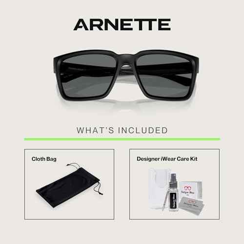 ARNETTE Plot Twist AN4346 Square Sunglasses for Men +BUNDLE with ACCESSORY EYEWEAR KIT