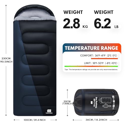 TANSTRIDER XXL Winter Sleeping Bags for Adults Cold Weather,Camping Sleeping Bag for Kids with Compression Sack,4 Season C...