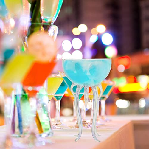 Creative Cocktail Goblet Unique Jellyfish Shape Wine Cup Pub Use Transparent Wine Glasses Parties Weddings Home Bars