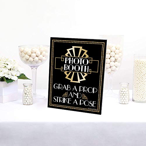 Big Dot of Happiness Roaring 20’s Photo Booth Sign - 1920s Art Deco Jazz Party Decorations - Printed on Sturdy Plastic Mat...