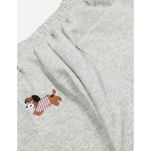 Aelfric Eden Embroidery Puppy Baggy Barrel Sweatpants Casual Y2K Elastic Drawstring Unisex Wide Leg Pants Lantern Trouser