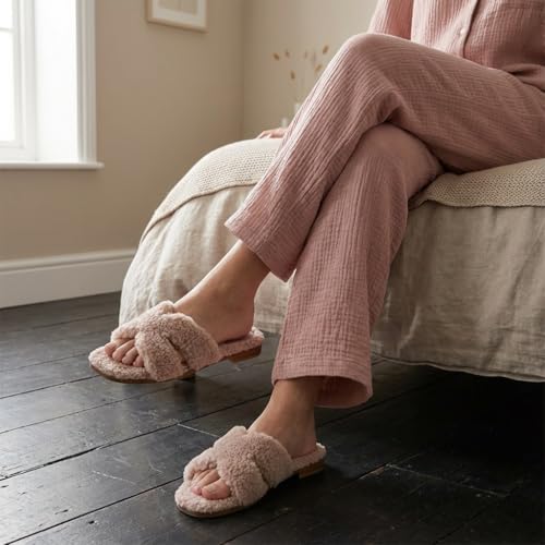 CUSHIONAIRE Women's Visa cozy slide sandal +Memory Foam, Wide Widths Available