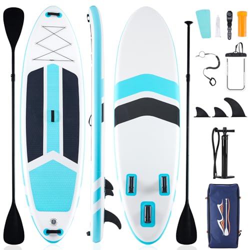 Sweetcrispy Inflatable Stand Up Paddle Board with Premium SUP Paddleboard Accessories,2-in-1 Paddle,Wide Stable Design,No...