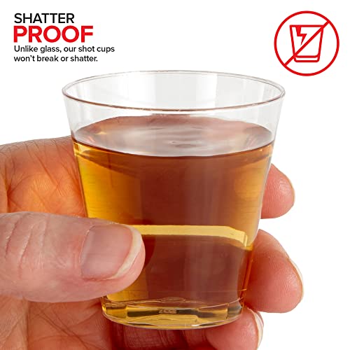 Stock Your Home 2 oz Shot Glasses - 250 Mini Plastic Shot Glasses (2oz) Clear Disposable Cups for Jello Shots, Wine Tastin...