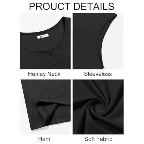 Runcati Mens Muscle Tank Tops Sleeveless Workout Gym Slim Fit Henley Shirt Casual Basic Summer Beach Tops