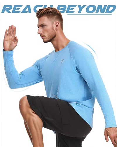 UV Protection Long Sleeve Swim Rash Guard, UPF 50+ Sun Shirts for Men,Water Fishing Hiking Beach Outdoor Shirt