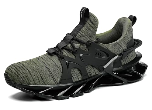 Men's Trail Runners Fashion Sneakers Breathable Mesh Running Shoes Blade Non Slip Casual Athletic Walking Shoes