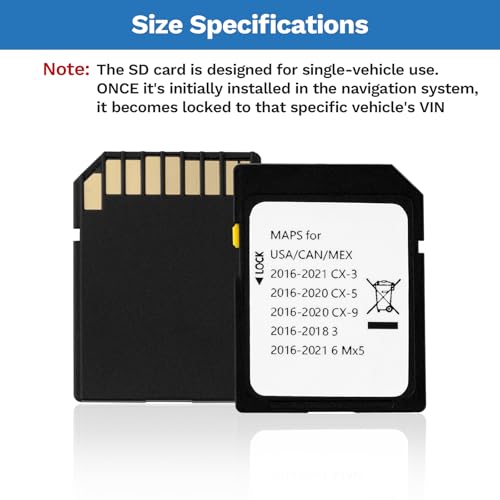 Forccord Latest Version Navigation SD Card Fits for Mazda 2014-2018 - 3, 2016-2024 - Mazda 6/CX-3/MX-5, 2016-2020 - CX-5/C...