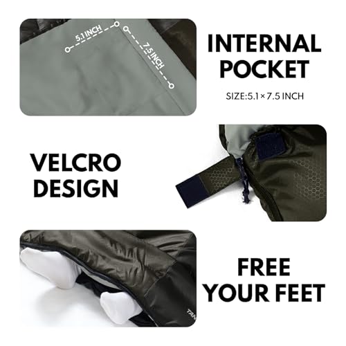 TANSTRIDER 0 Degree XXL Winter Sleeping Bags for Adults Cold Weather,Camping Sleeping Bag for Kids with Compression Sack,4...