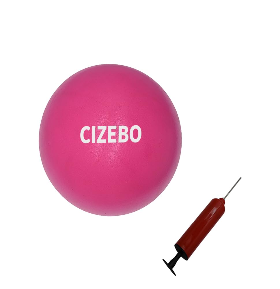 CIZEBO Small Exercise Ball for Between Knees, 6 inch Pilates Ball with Pump, Mini Yoga Core Ball Physical Therapy, Pink