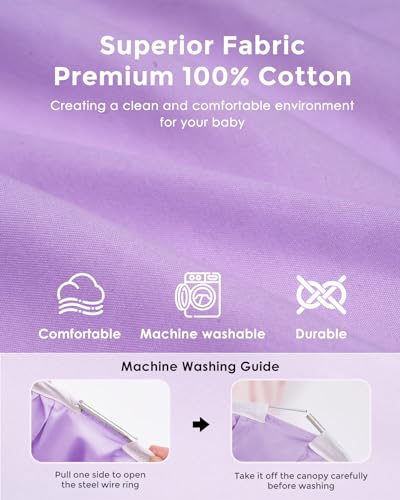 Bed Canopy with Star Lights, Double Layer Canopy for Bed, Princess Play Tent for Girls Room, Breathable Canopy Bed Curtain...
