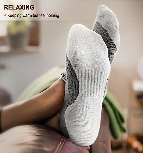 Mens Socks 6 Pairs-Athletic Ankle Socks Cushioned No Show For Men Running-Arch Compression Support