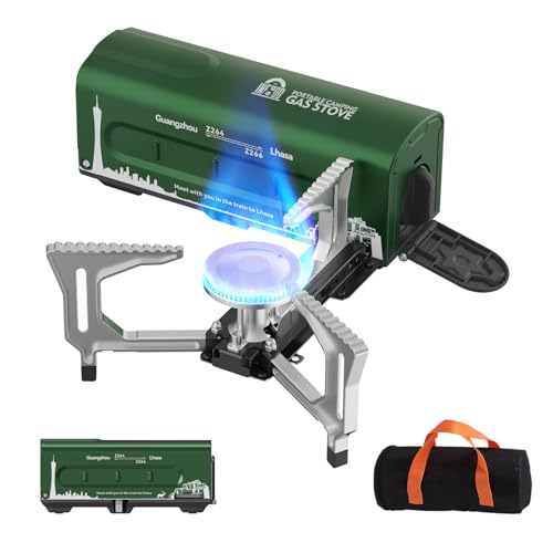 INFOOD Portable Butane Gas Camping Stove - 7500 BTU Compact Folding Design with Carry Bag for Backpacking, RV Trips, Picni...