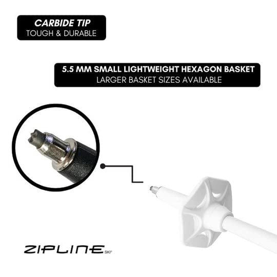 Zipline Lollipop 14.0 Graphite Carbon Composite Ski Poles – Lightweight, Durable, All-Mountain – Ergonomic Grip, Vibration...