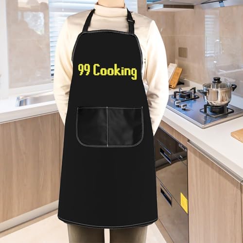 WCGXKO OSRS 99 Cooking Kitchen Apron OSRS Fans Gift 99Cooking Baking Gift for Gamer