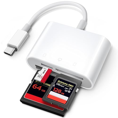 USB C SD Card Reader for iPhone 15/iPad/Mac, ChiaoPio USB C to SD CF, Type C Memory Card Adapter with Compact Flash/CF/SD/...