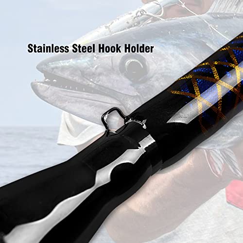 Fiblink 1-Piece Conventional Boat Rod Saltwater Offshore Graphite Spinning Fishing Rod(6 Feet, 30-50 lb/50-80 lb/80-120 lb)