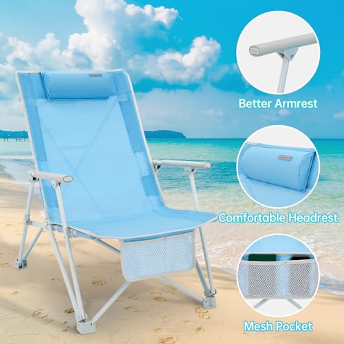 #WEJOY Folding Webbed Lawn Beach Chair - Heavy Duty Portable Outdoor Chair with Hard Armrest for Camping,Garden,Concerts,F...