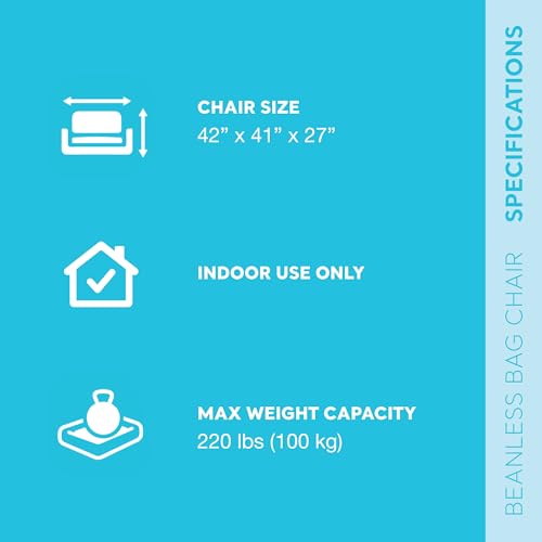 Intex 68579EP Beanless Bag Inflatable Lounge Chair: Corduroy Textured Flocking – Durable Vinyl – Folds Compactly – 220lb W...