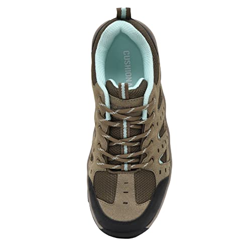 CUSHIONAIRE Brig Womens Hiking Shoes, Supportive Trail Shoes for Women with Waterproof Protection and Arch Support