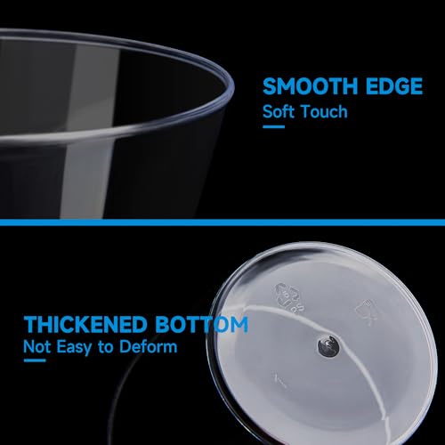 RACETOP 9 oz 200 packs Clear Disposable Plastic Cups, Durable Plastic Cups Tumblers, Perfect for Parties, Wedding and Fest...