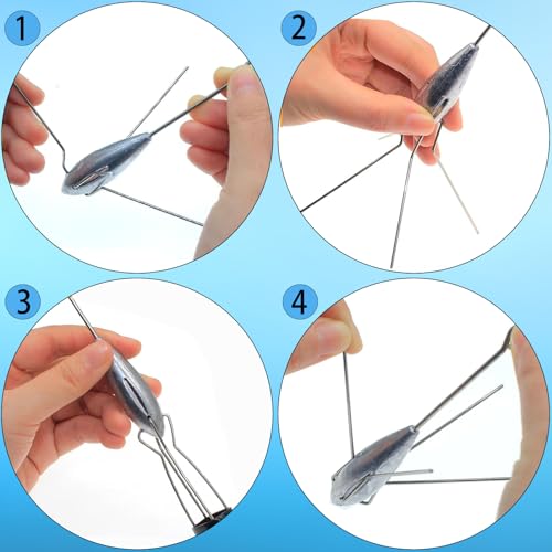 5 Pcs Sputnik Sinker Fishing Weights Lead Surfing Casting Spider Sinkers Long Tail Fishing Equipment for Catfish Saltwater...