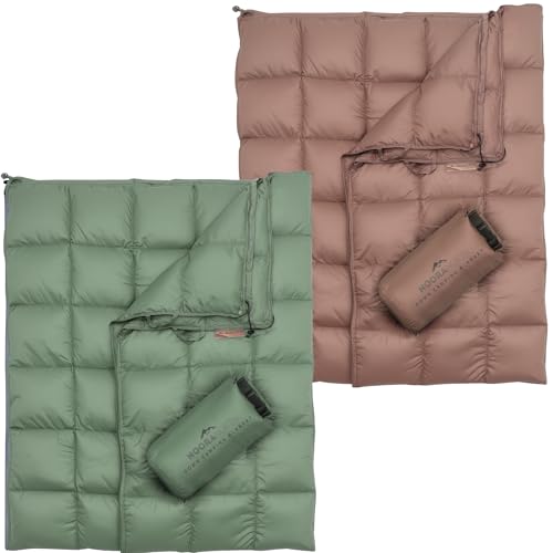 Noora North Down Camping Blanket with Footbox – Lightweight, Packable, Water Resistant Backpacking Quilt & Warm Puffy Comp...