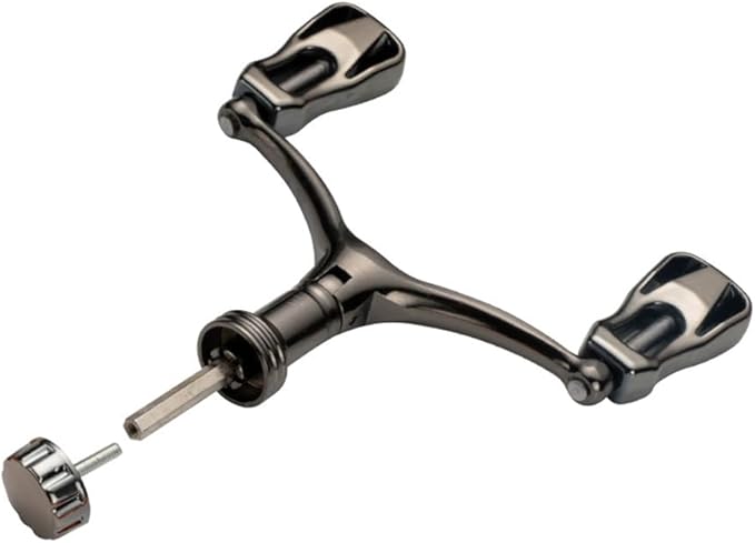 Aluminum Alloy Fishing Reel Double Rocker Arm Handle Grip, CNC High Strength Baitcasting Trolling Reel Rocker, Crank w/Hol...