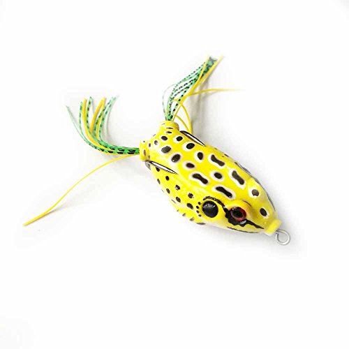 LENPABY 5pcs Frog Lure Ray Frog Topwater Fishing Crankbait Lures/Artificial Soft Bait 5.5CM 8G Soft Tube Bait,Especially f...