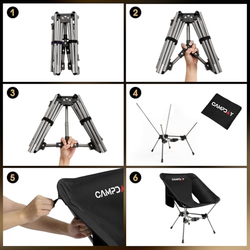 Campday Camping Chair Backpacking Portable Hiking Ultralight Small Lightweight Folding Chair for Outdoor Camp Beach Picnic...