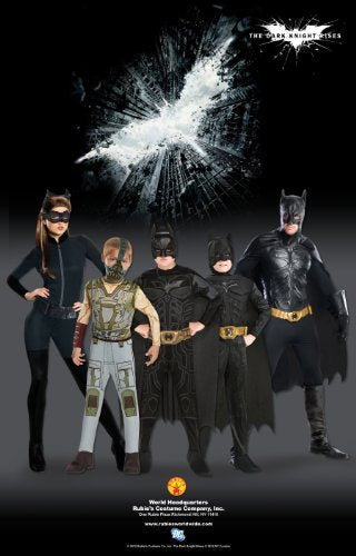 Imagine by Rubies The Dark Knight Rises: Batman Children's Action Suit with Cape and Mask Black, Medium, 4866