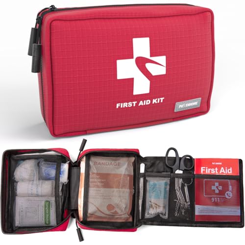 Compact First Aid Kit 300 PCS – Small Waterproof Emergency Medical Kit for Home, Car, Travel, Camping, Hiking, Truck, Offi...