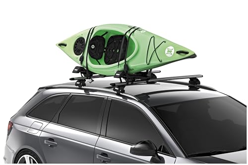 Thule Hull-a-Port XTR - Kayak j-Style roof Rack - Carry up to 2 Kayaks - Folds Flat - Pre-Assembled - Locks to roof Rack -...