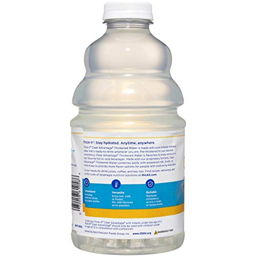 Thick-It Clear Advantage Moderately Thick Water, Honey Consistency, Ready-to-Drink, Digestible Swallowing Aid, Hydration o...