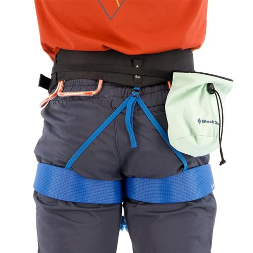 BLACK DIAMOND Men’s Momentum Harness Package | Harness, Belay Device, Locking Carabiner & Chalk Bag | Kingfisher| Large